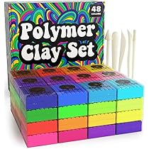 Oven Bake Polymer Clay Set, 48 Colors Modeling Clay Kit for
